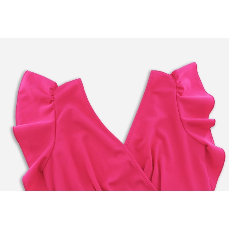 Professional Dresses Summer Women's V-neck Ruffled Slim Temperament Dresses