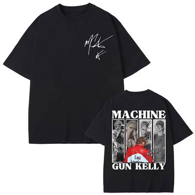 Rapper MGK Lost Americana Album Graphic T Shirts Harajuku Hip Hop Pop Music Tshirt Mens Womens Fashion Casual Loose Tshirts