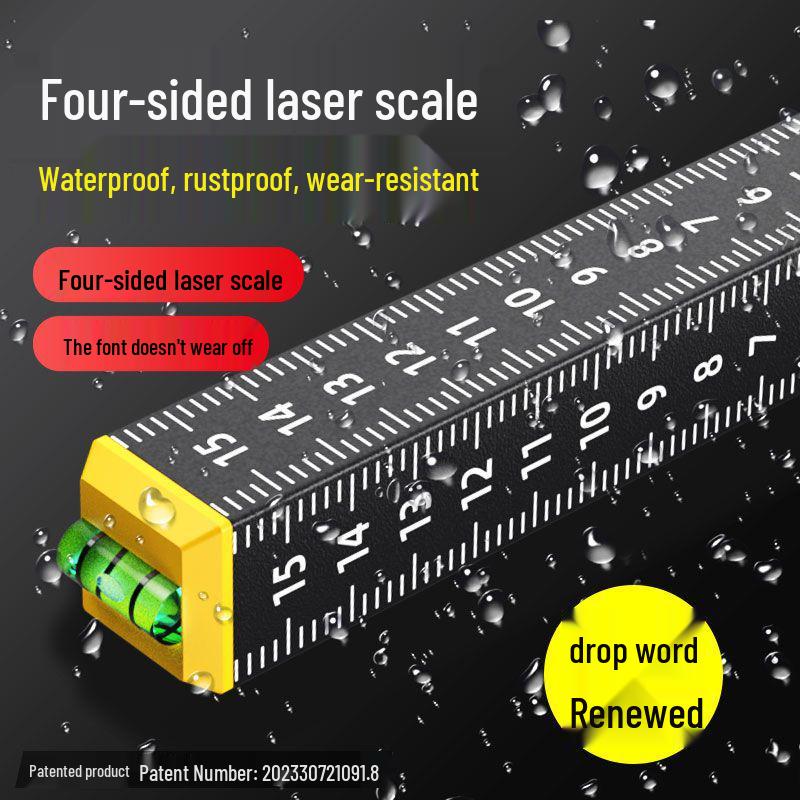 Régua de Nivelamento a Laser de Precisão de Quatro Lados à Prova de Queda para Assentamento de Tijolos