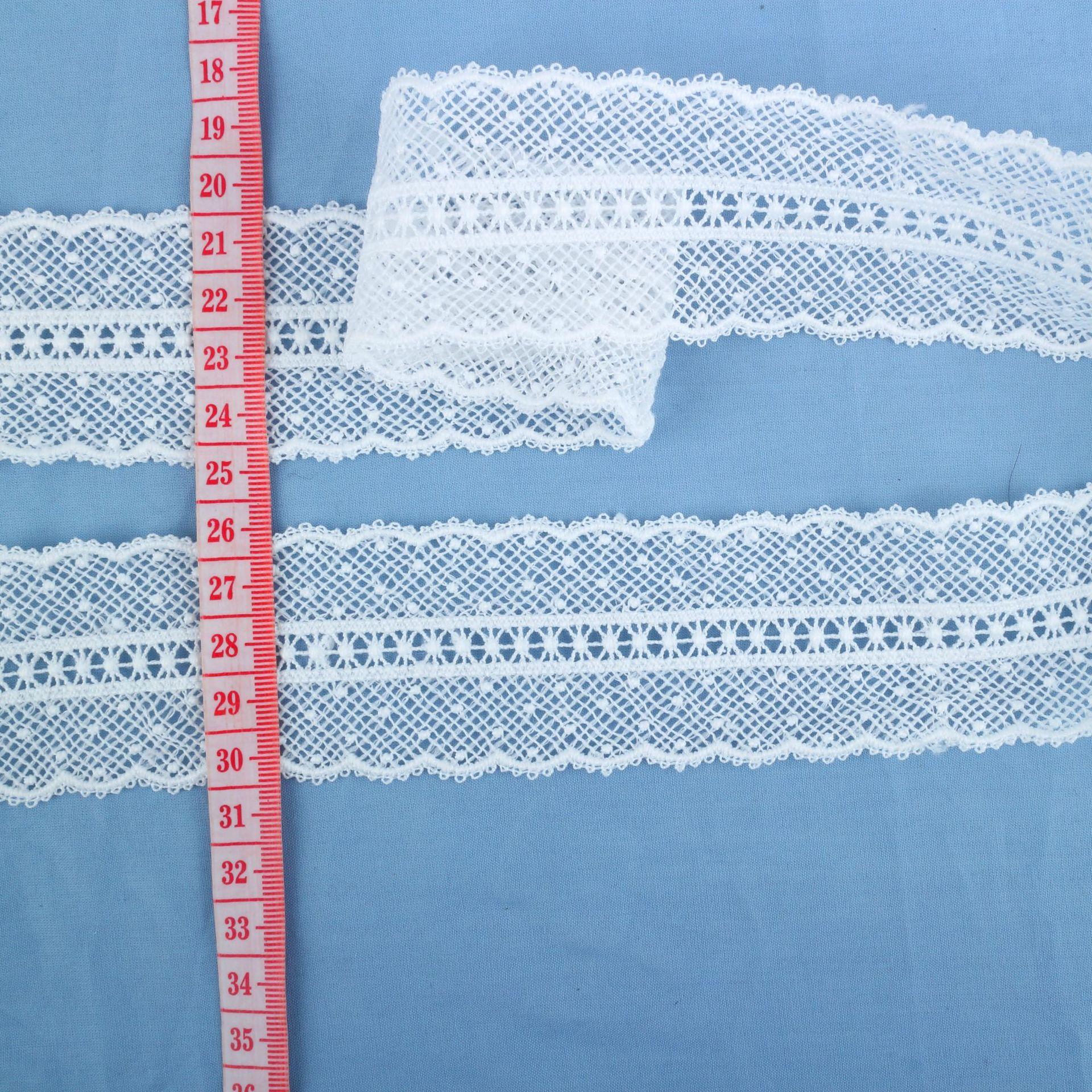 Тонкая Линия Молочный Шелк Двусторонний Штрих-код Водорастворимое Вышивка Кружево Белое Полое Штрих-код Одежда Занавеска Кружевные Аксессуары Zz4686 white