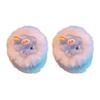 2Pcs Girl Hair Tie Cartoon Rabbit Star Decor Soft Plush Hair Rope