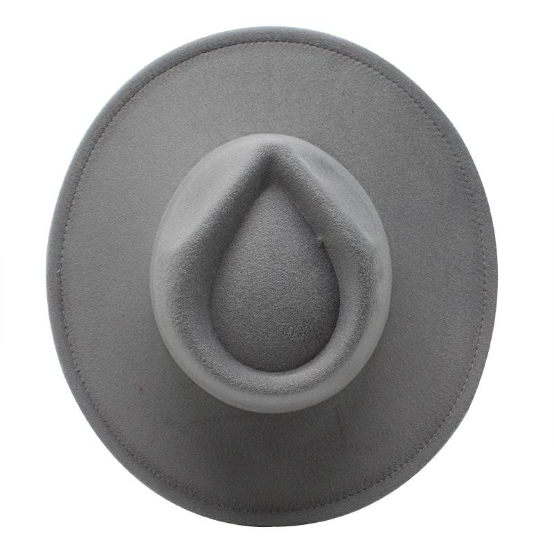 Wool Top Hat Casual Jazz Hat Tide Concave British Hat Ladies Big Edge White Felt Hat