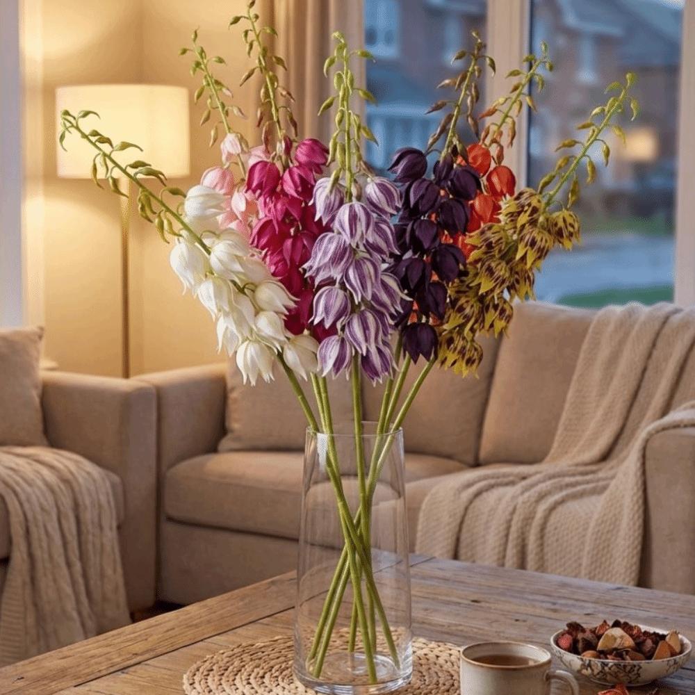 Plastic Yucca Flower Branch Bell Shaped Hanging Bell Flower Artificial Yucca Stem Living Room