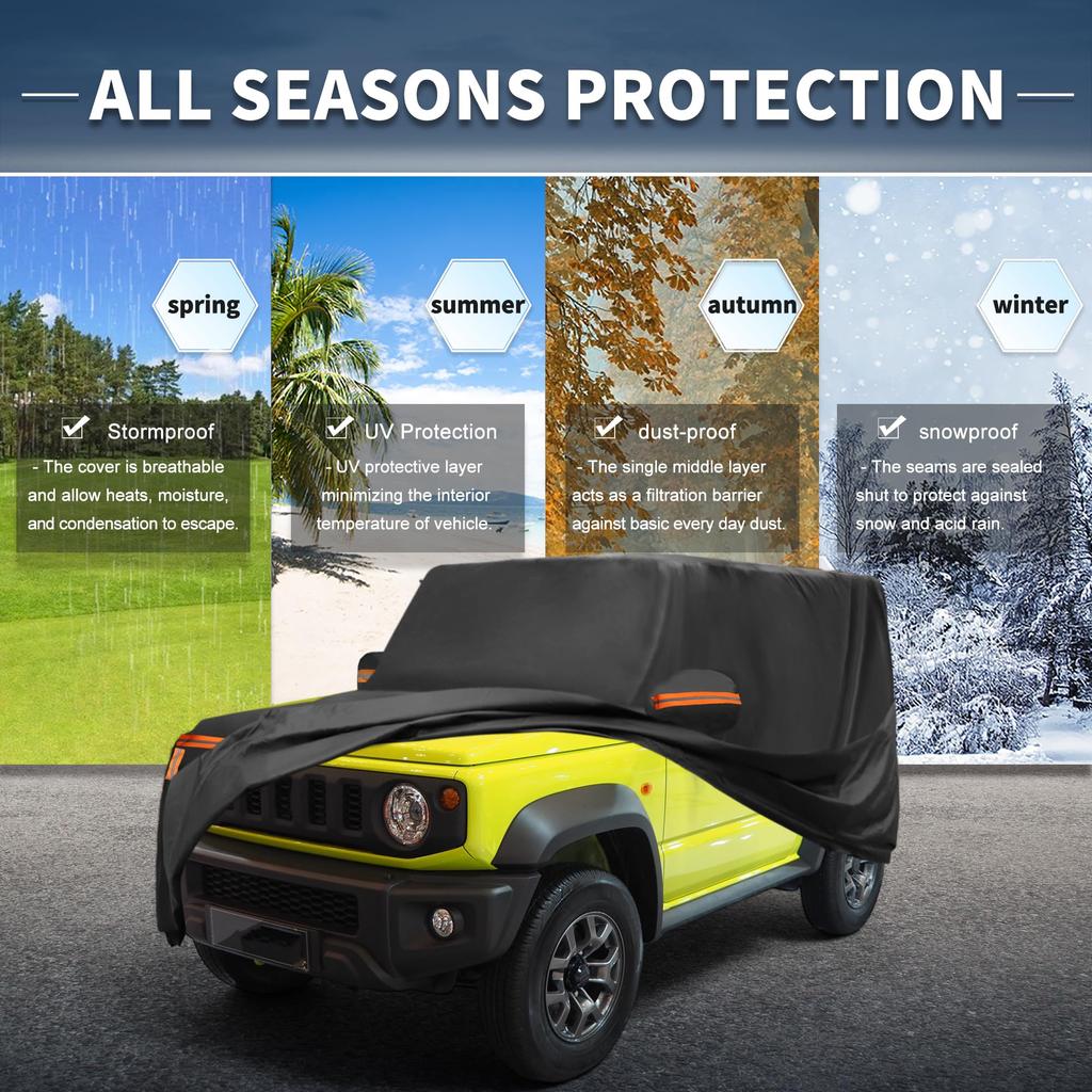 X AUTOHAUX Car Cover for Suzuki Jimny Sierra Specially Designed for the Suzuki Made with spunlace this new waterproof fabric with a construction
