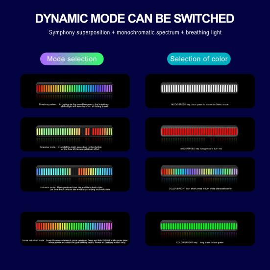 RGB Pickup Rhythm Light Voice-activated Colorful Music Level Indicator Ambient Light Audio Voice