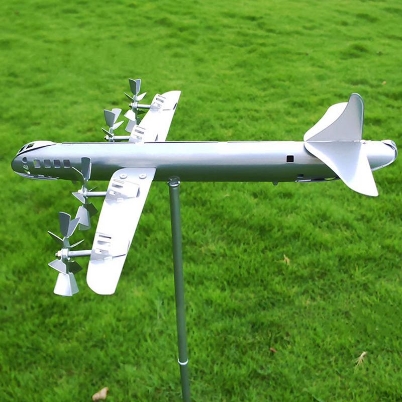 Metal Airplane Weathervane Flat Metal Airplane Handmade Airplane Weathervanes Windmill Spinner Decor Outdoor Weathervanes Decor