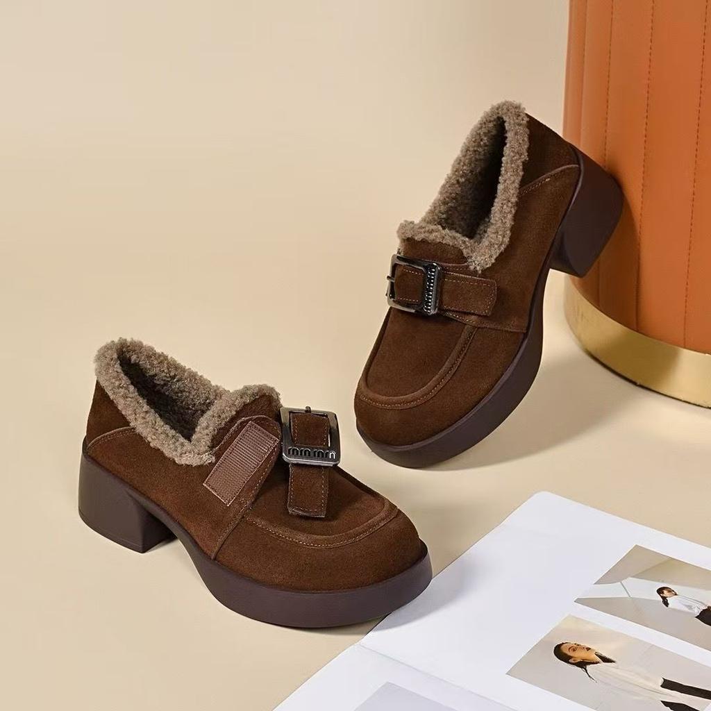 Women's Lightweight Comfortable Thick Sole Winter Warm Anti-cold Padded Snow Boots Non-slip Wear-resistant Outdoor Casual Sports Loafers