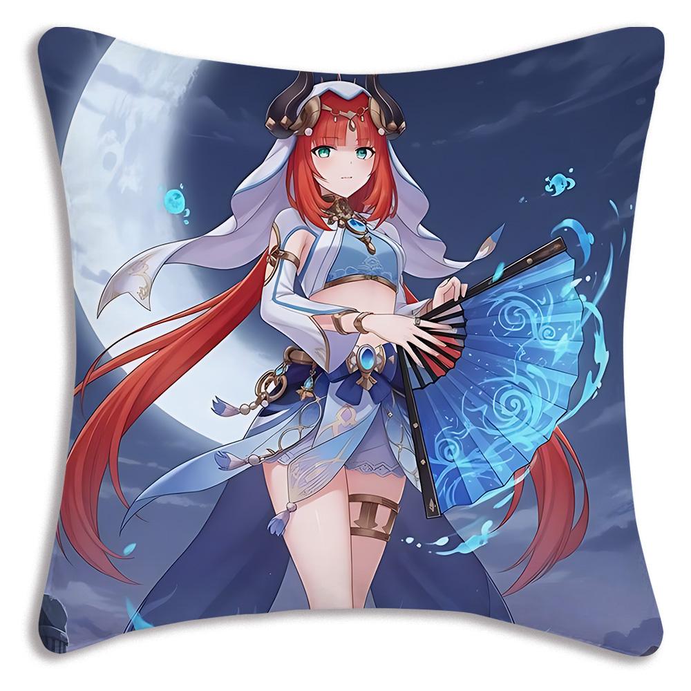 Game Anime N-NilouS Pillow Covers Cartoon Sofa Decorative Home Double-sided Printing Short Plush Cute Cushion Cover