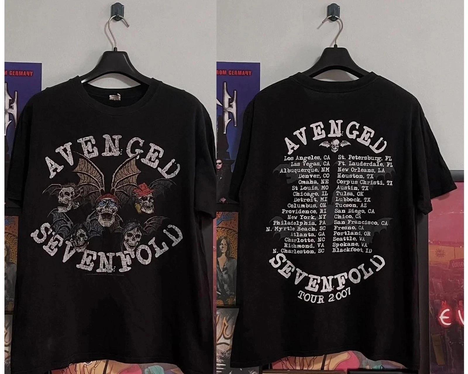 

Винтаж 2007 Avenged 1Sevenfold A7X Тур по США Футболка S-5XL Перепечатка XL