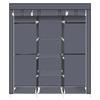 69" Portable Clothes Closet Non-Woven Fabric Wardrobe Double Rod Storage Organizer Gray