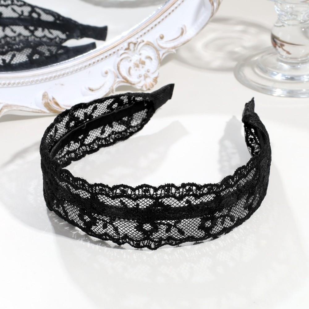 Non-Slip Lace Headband Solid Color Head Hoop Elegant Hairband Hair Accessories