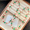 Vintage Natural Chalcedony Baroque Freshwater Pearl Grandmother Green Quartzite Necklace Clavicle Chain