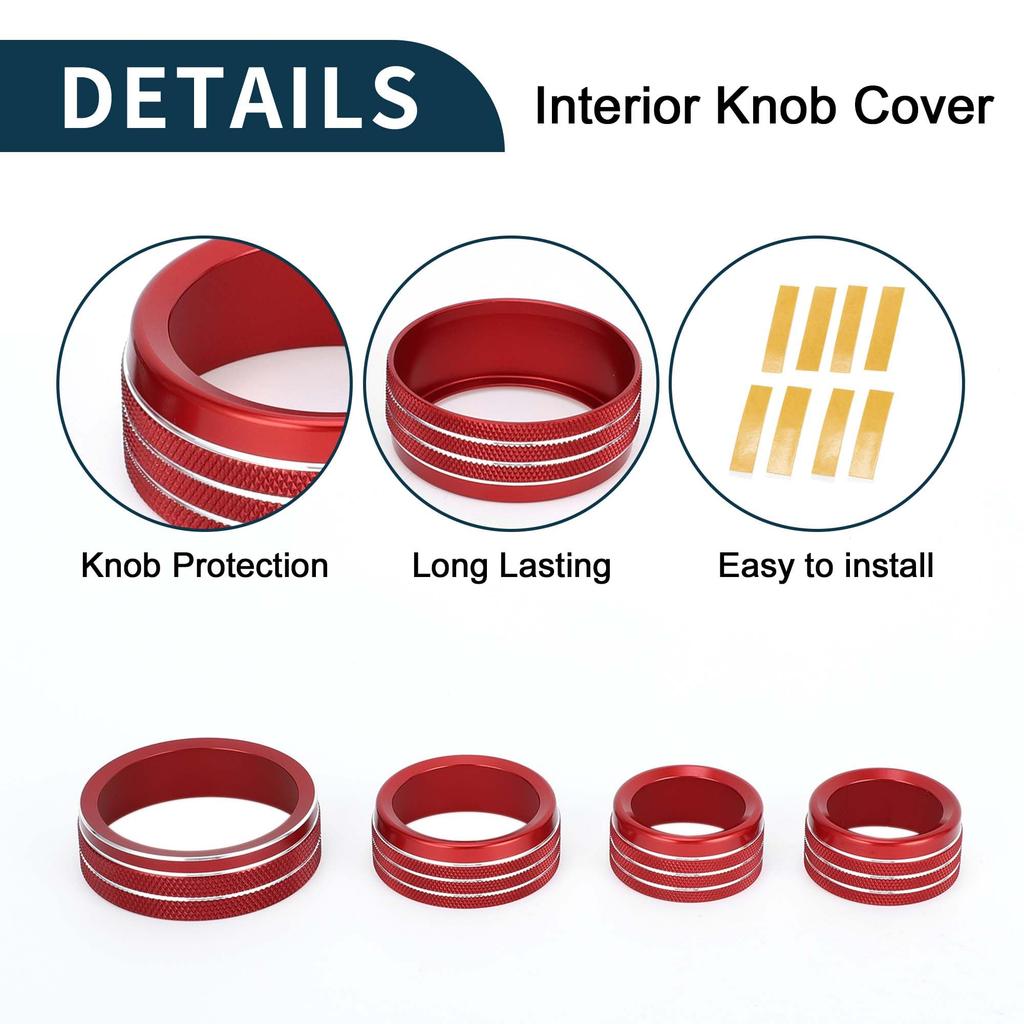TUCKBOLD 4pcs AC AC AC Air Conditioning Media Volume 4WD Control Switch Knob Cover