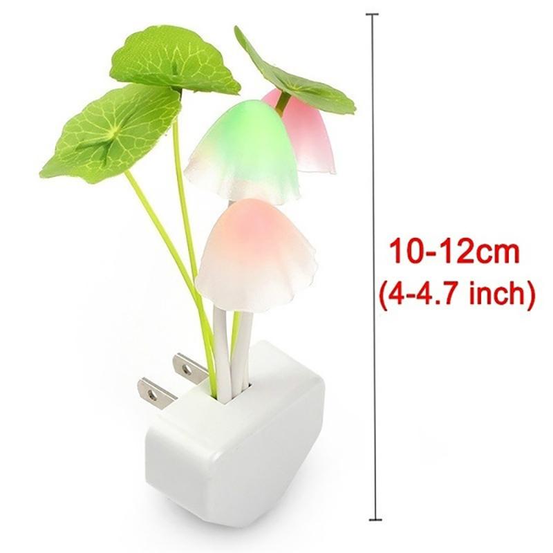 Romantic Led Night Light Mushroom Sensor Plug-In Wall Lamp Home Decor