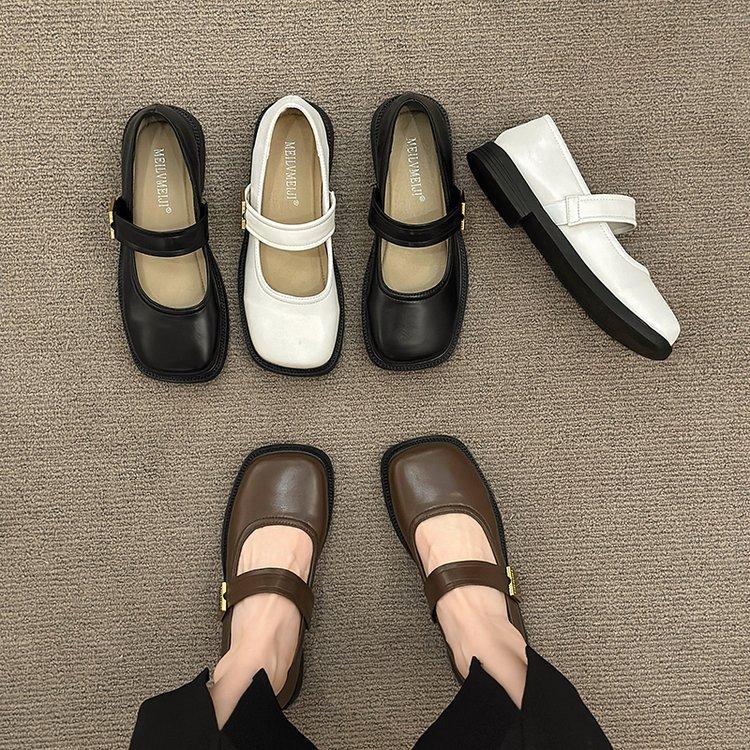 

Европейский и американский ретро поздний вечерний ветер одинарная обувь женская 2025 новая квадратный носок на плоской подошве бабушкины туфли универсальные на мягкой подошве Мэри Джейн одинарные 40 коричневый