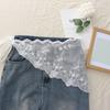 Lace Trim Triangle Short Skirt Soft Lace Butt Curtain Skirt New Waist Scarf  For Women