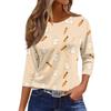 Women's T Shirt Christmas Print 3/4 Sleeve Daily Weekend Fashion Basic Round Neck Regular Top