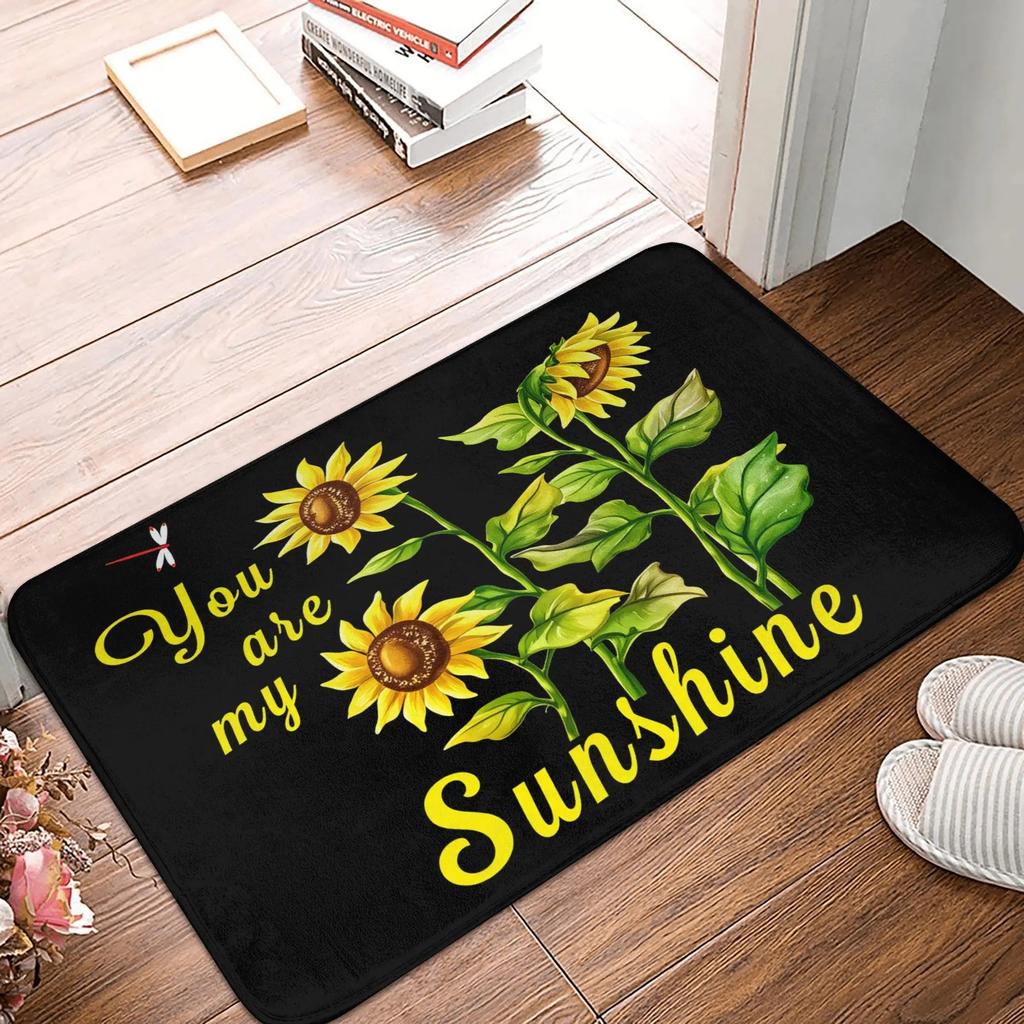 Beautiful Sunflower Flowers Pattern Doormat Anti-Slip Kitchen Bath Mat Garden Garage Door Floor Entrance Carpet Rug