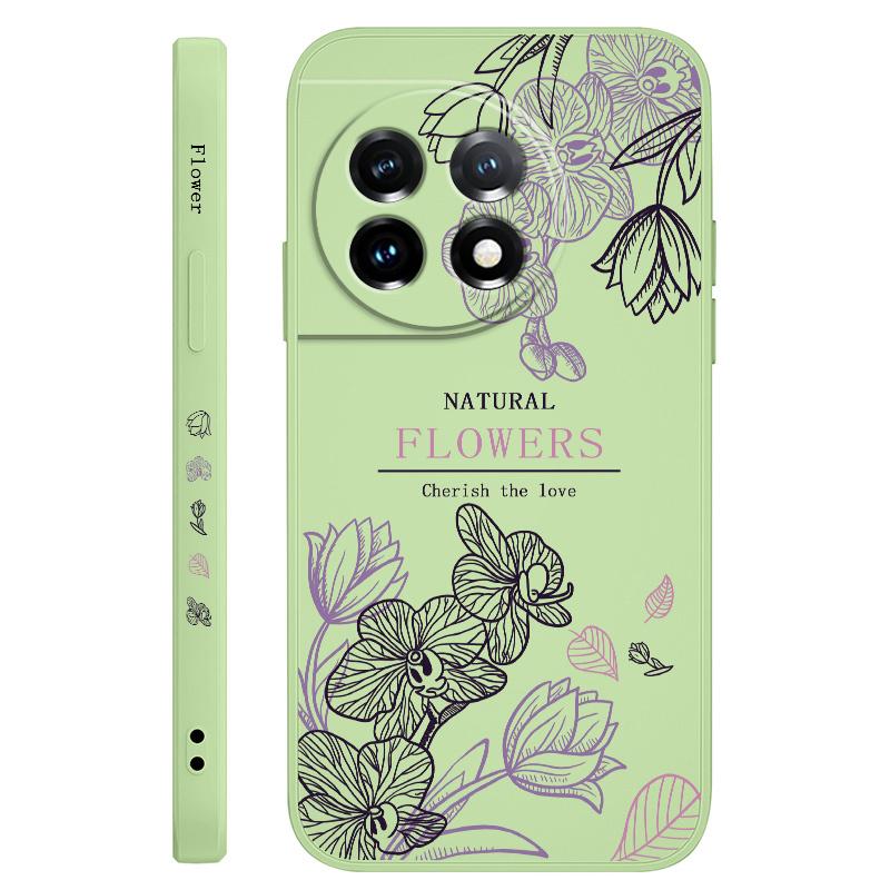 Flower Language Phone Case For Oneplus 13 13R 12 12R 11 11R 10 10R 10T 9R 9RT 9 8T 8 7 7T Pro 5G Liquid Silicone Cover
