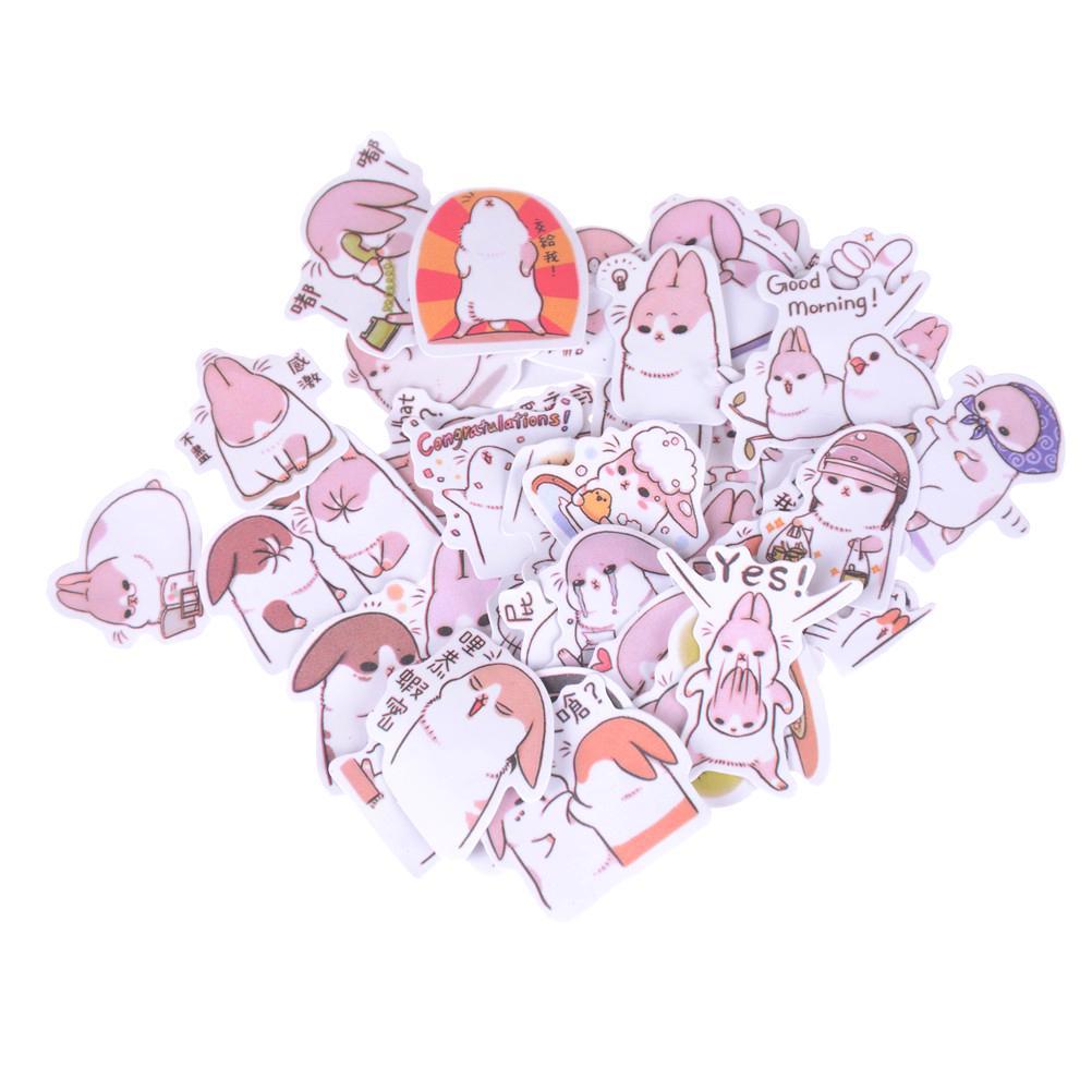40pcs Kawaii Chubby Rabbit Pet Sticker Notebook Diary Decor Toy SchoolSupplieBSC