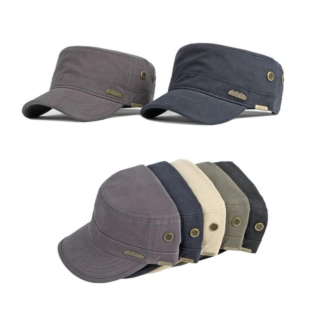 AXIAO Cotton Military Work Adjustable for Fall and Winter Outdoors and Fishing Men's 100% Cap, Size, (Blue)