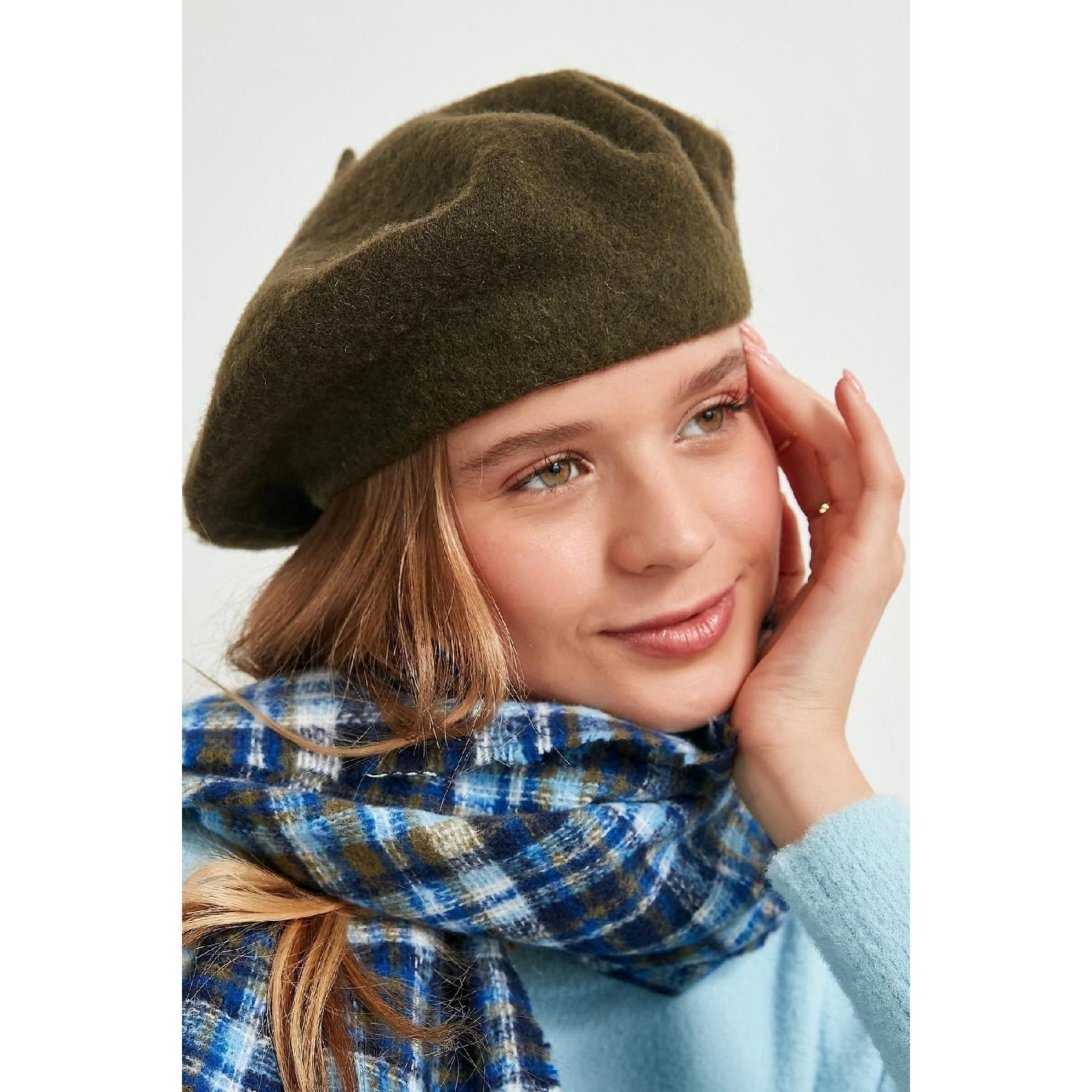 

Lp13500 Khaki Wool Painter Beret Standart зелений