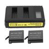 Camera Battery Charger Dual Slot LCD Display Safe USB Battery Charging Station for Hero 4