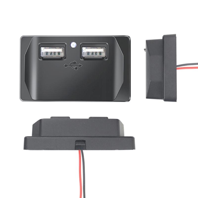 3.1A 12-24V Twin USB Port Fast Chargers Socket Power Outlet Panel for Car RVs