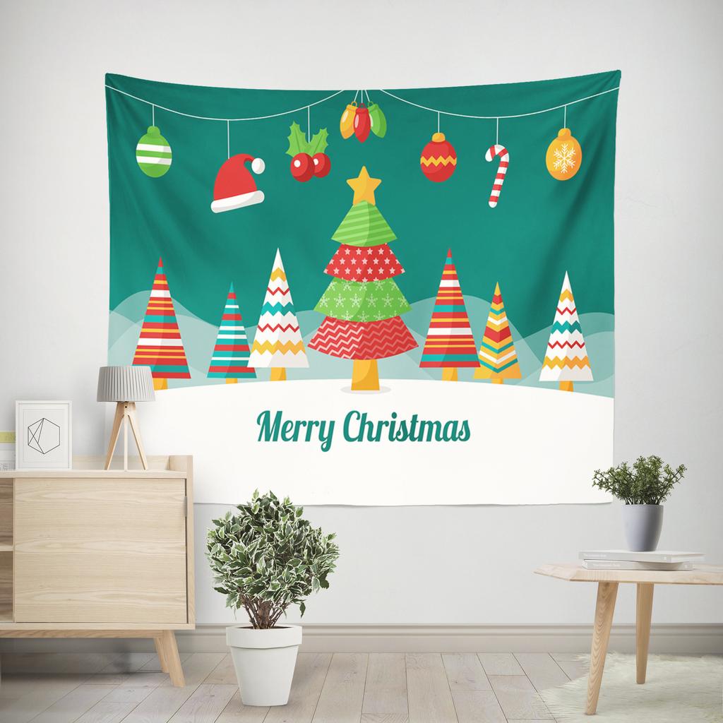 Cross-border Amazon Home Tapestry Christmas Tree Beach Towel Sitting Blanket Beach Shawl Canvas
