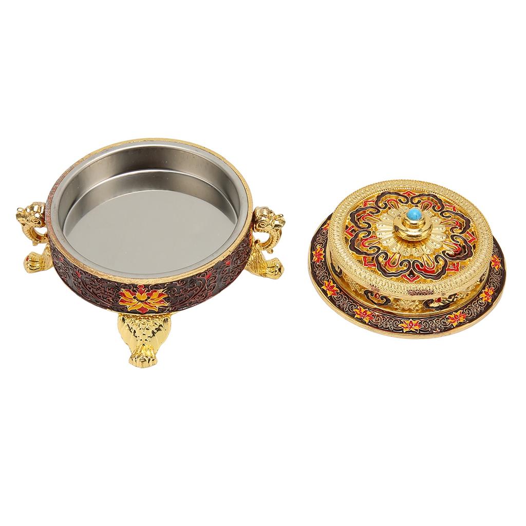 Trinket Incense   with Lid Handcraft Antique Polished Process for Decoration Meditation Room