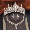 Princess Bridal Jewelry Sets for Women Wedding Crown Tiaras and Choker Necklace Earrings Bride Party Costume Jewelry Accessories