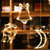 LED Christmas Lights with Suction Cups for Windows Hanging Christmas Lights with Bells Santa Claus Snowflakes for Home Shop Holiday Decor Year 2022