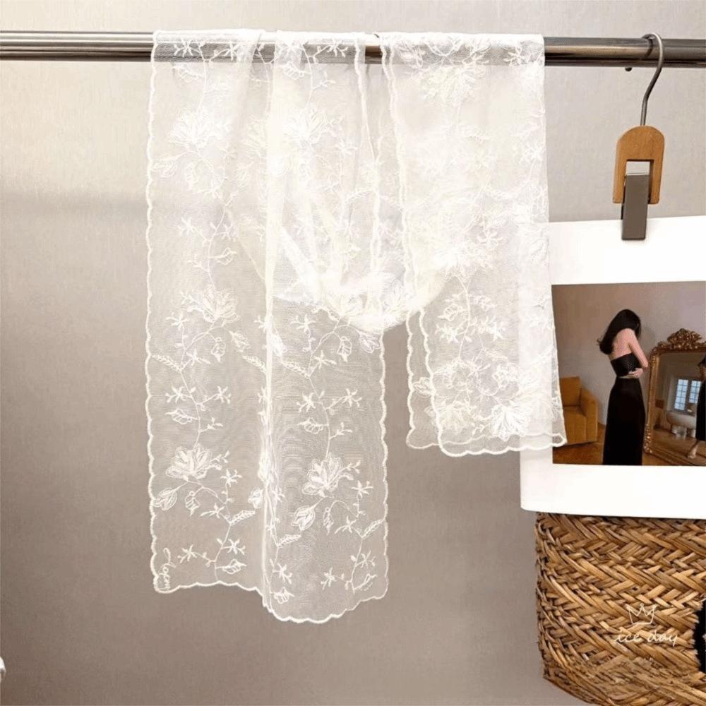 Retro Women's Lace Scarf Long Female Headscarf Versatile Sunscreen Shawl