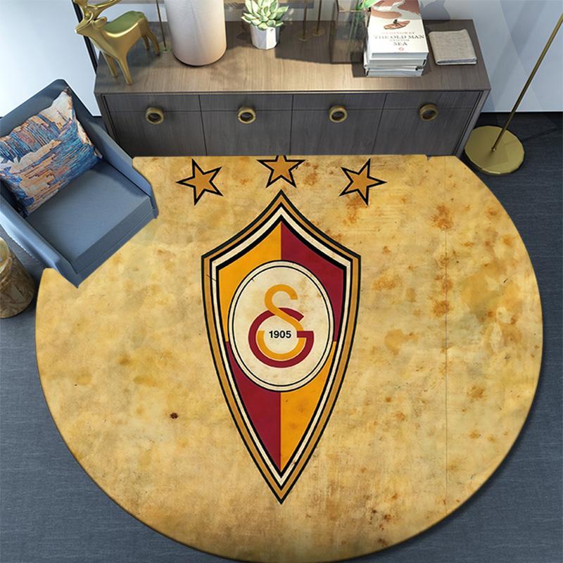 Galatasaray SK2 Round Area Rug,Carpet Rug for Living Room Bedroom Sofa Playroom Decor,Non-slip Floor Mat