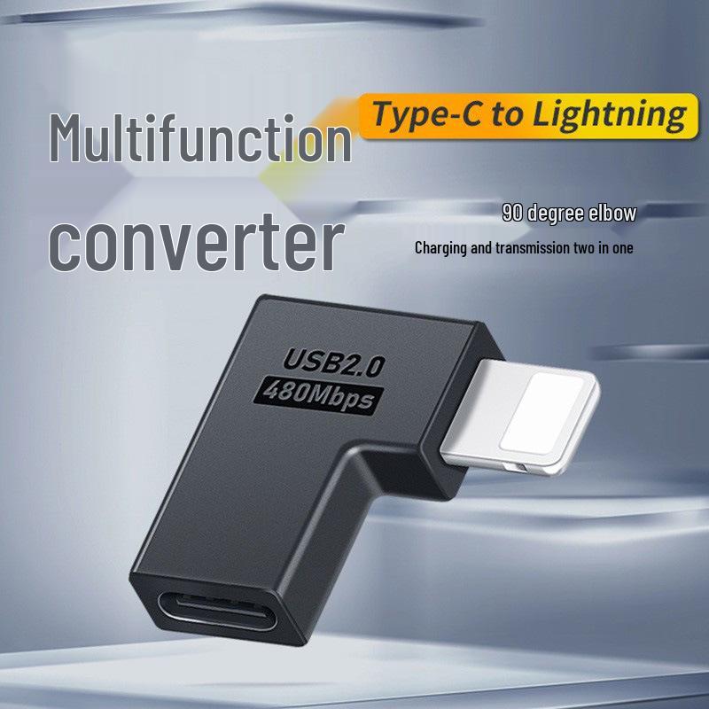 Type-C Female to Lightning Male Adapter for Charging & OTG