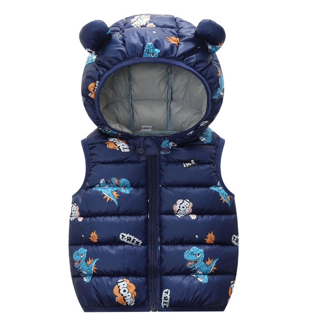 Toddler Baby Girls Winter Cartoon Windproof Coat Hooded Warm Outwear Waistcoat