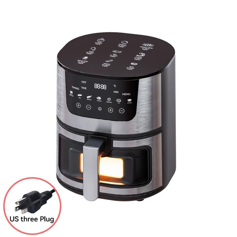 7L Smart Visual Air Fryer, Touch Control, Non-Stick Liner, Oven-Compatible, 110V/220V.