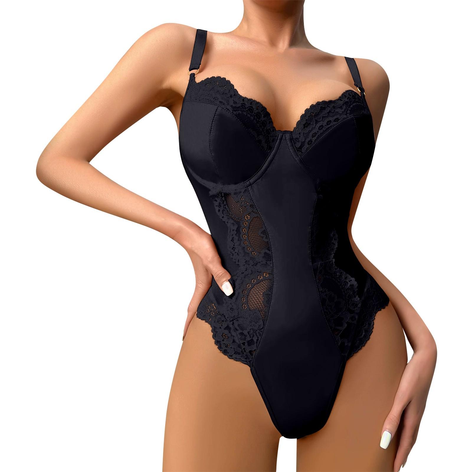 

Женский сексуальный ажурный кружевной кожаный лоскутный забавный комплект нижнего белья XL чёрный