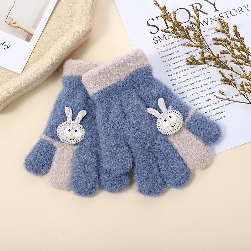 Children's gloves cute baby warm gloves cold gloves student full finger gloves children's gloves
