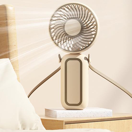 Přenosný ventilátor s šňůrkou na krk Širokoúhlý proud vzduchu Vysokorychlostní motor Nízká hlučnost Mini ruční chladicí ventilátor