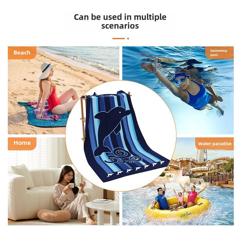 Large Quick-Drying Microfiber Beach Towel with Active Printing