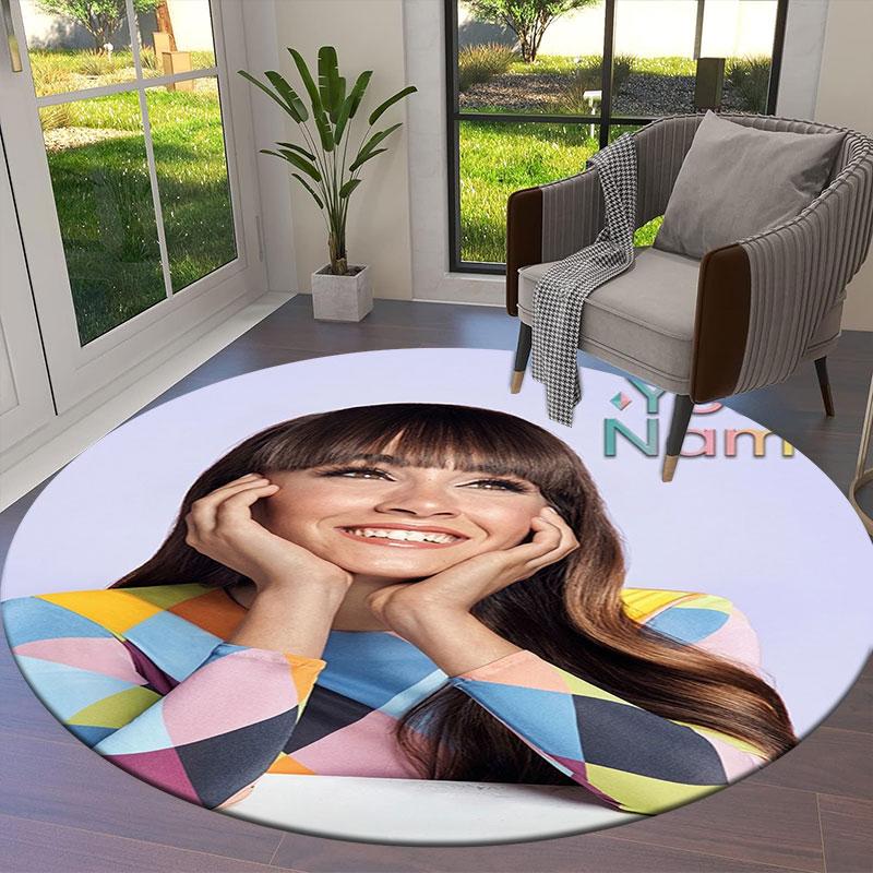 Aitana Custom Name Round Area Rug,Carpet Rug for Living Room Bedroom Sofa Playroom Decor,Non-slip Floor Mat