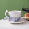 Set Tazza e Sottotazza in Ceramica con Conchiglie: Tazza leggera in madreperla per la casa – Elegante regalo souvenir di lusso