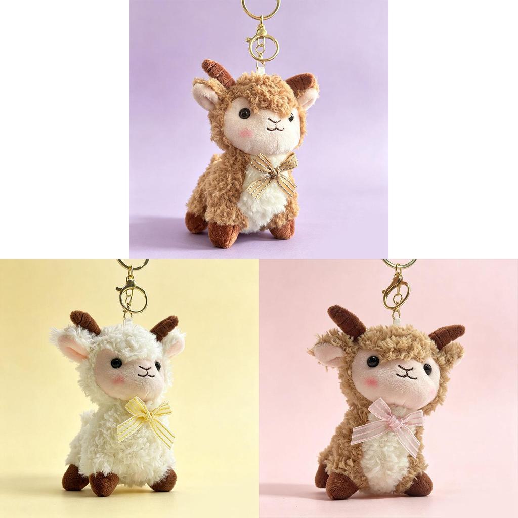 Cute Sheep Plush Keychain With Short Pile Fabric For Kids Adults Gifts