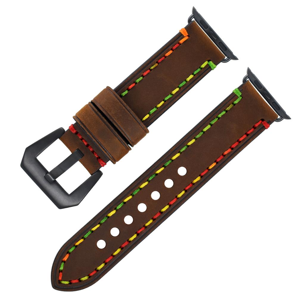 Applicable To Apple Iwatchse/6/5/4/3/2 Watch Sports First Layer Cowhide Crazy Horse Strap Accessories