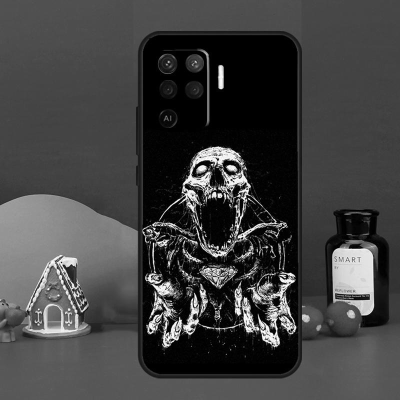 Gothic Fashion Skull For OPPO A54 A74 A94 A57S A53S A58 A78 A98 A16 A76 A96 A15 A17 A77 A5 A9 A52 A72 A79 Case