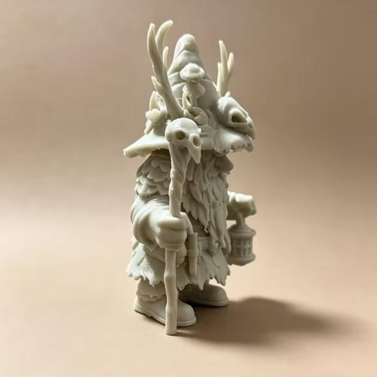 Huaqianguhh Dwarf Wizard Figurine, 3D Printed Fantasy Mage Statue, Forest Sorcerer Decor for Desk Shelf, Easter Gift Collectors Board Game Fans