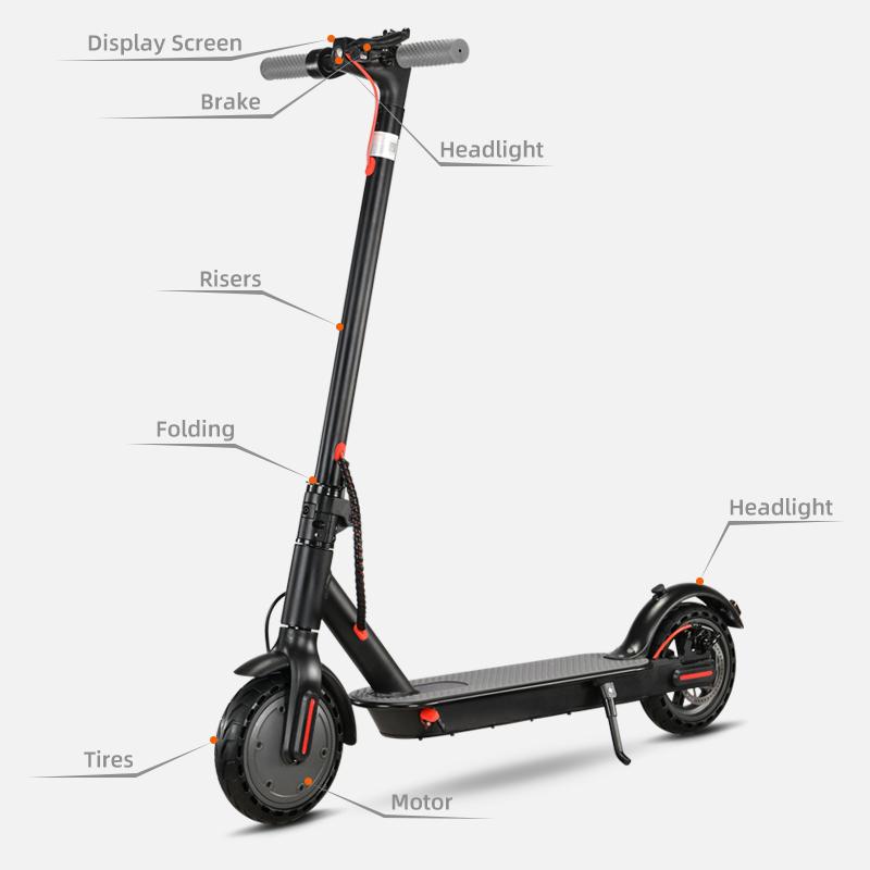 Hot Sale EU/US Warehouse 30km Long Range Foldable Brushless Lithium Battery Waterproof Electric Scooter
