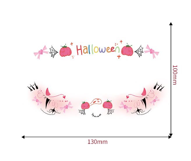 1set Halloween Face Tattoo Stickers Pumpkin Bat Star Moon Fake Freckles Temporary Tattoo Stickers for Music Party Festival Decor
