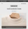 H331 Women's Slim Fit Knitted Half Turtleneck Sweater - Plus Velvet, Warm Long Sleeve Top for Autumn and Winter